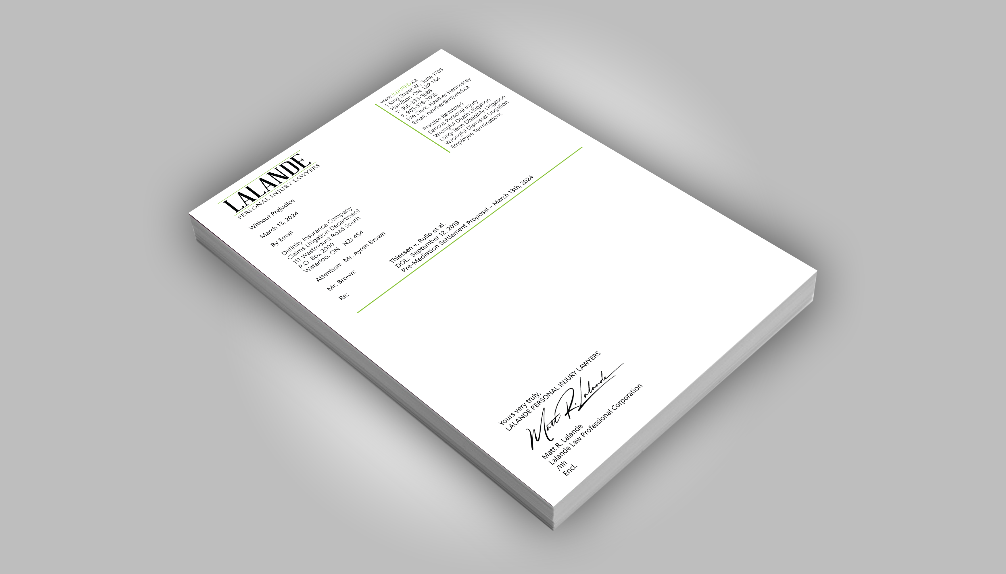 Stationery Design by DesignerShahadat for Injured.ca  | Design #32690115