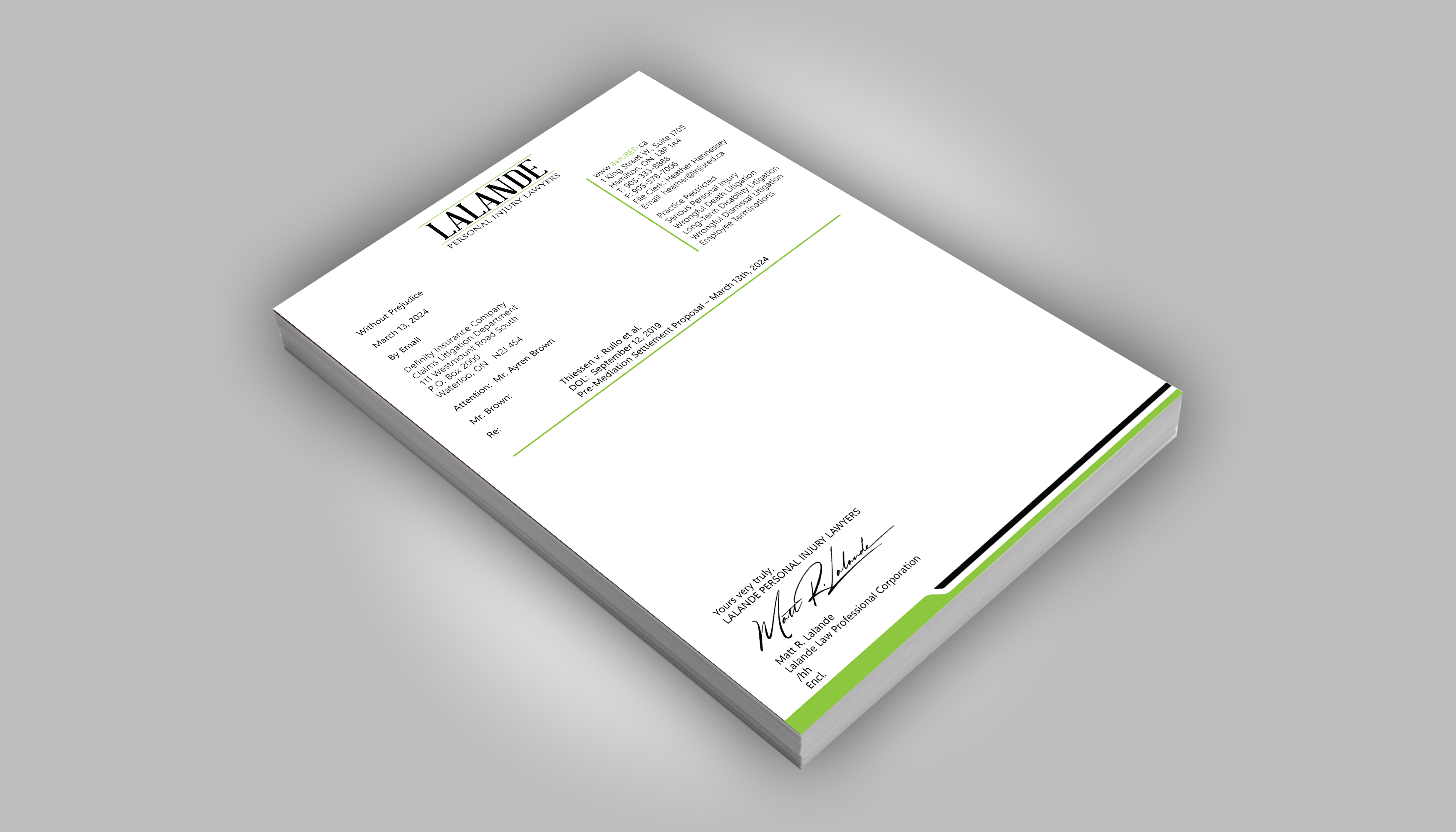 Stationery Design by DesignerShahadat for Injured.ca  | Design #32708739