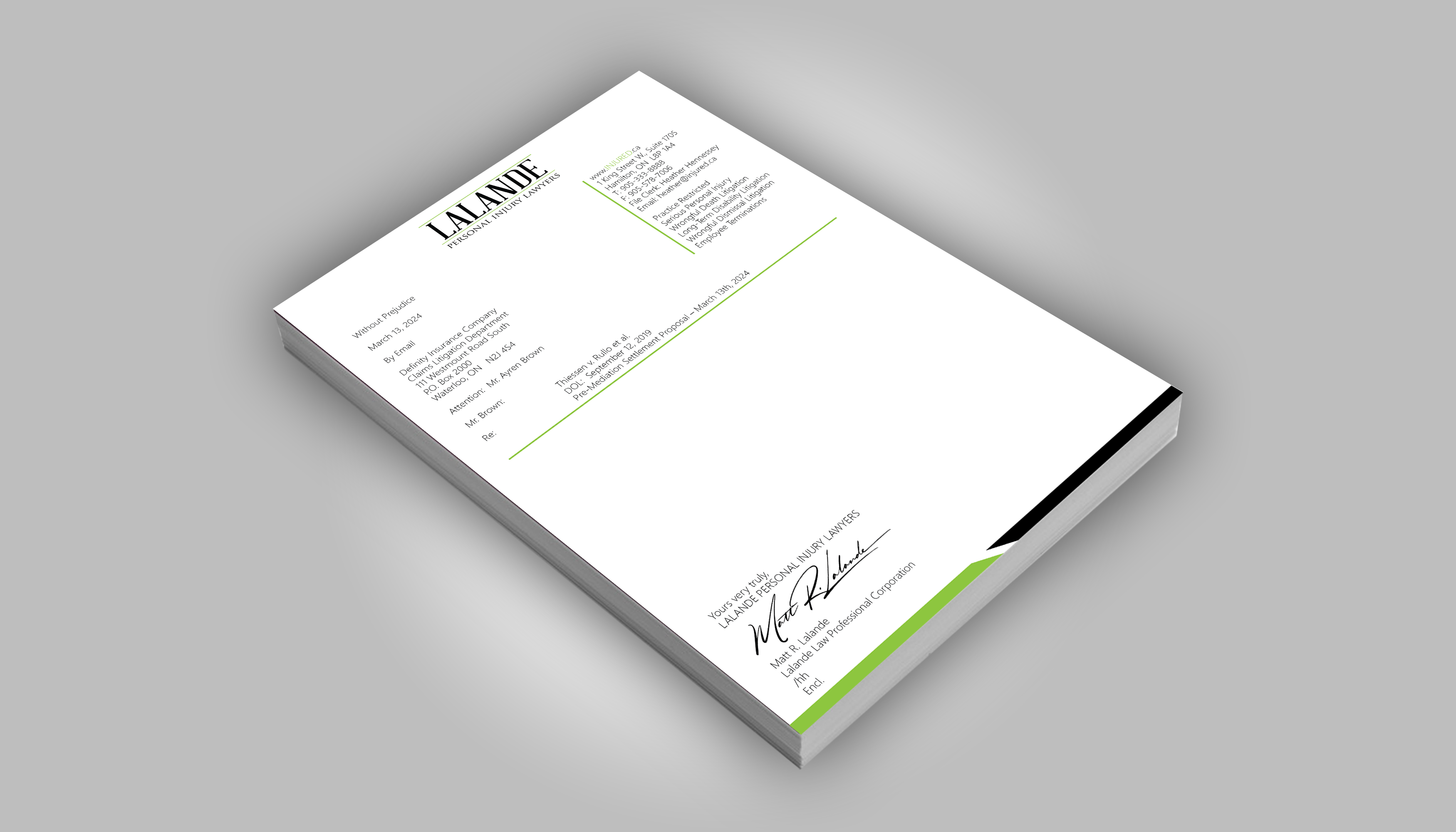 Stationery Design by DesignerShahadat for Injured.ca  | Design #32708900