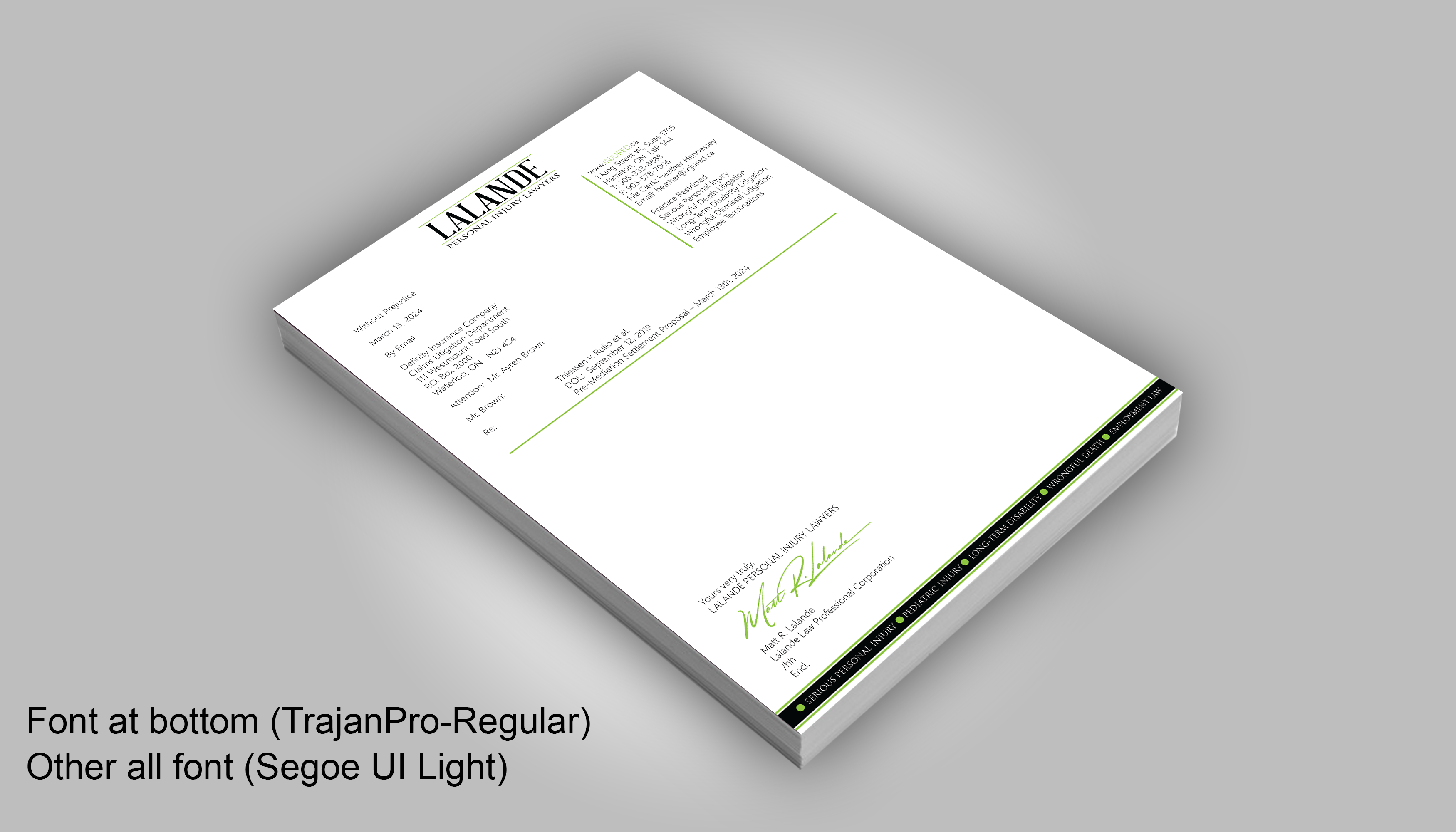 Stationery Design by DesignerShahadat for Injured.ca  | Design #32710159