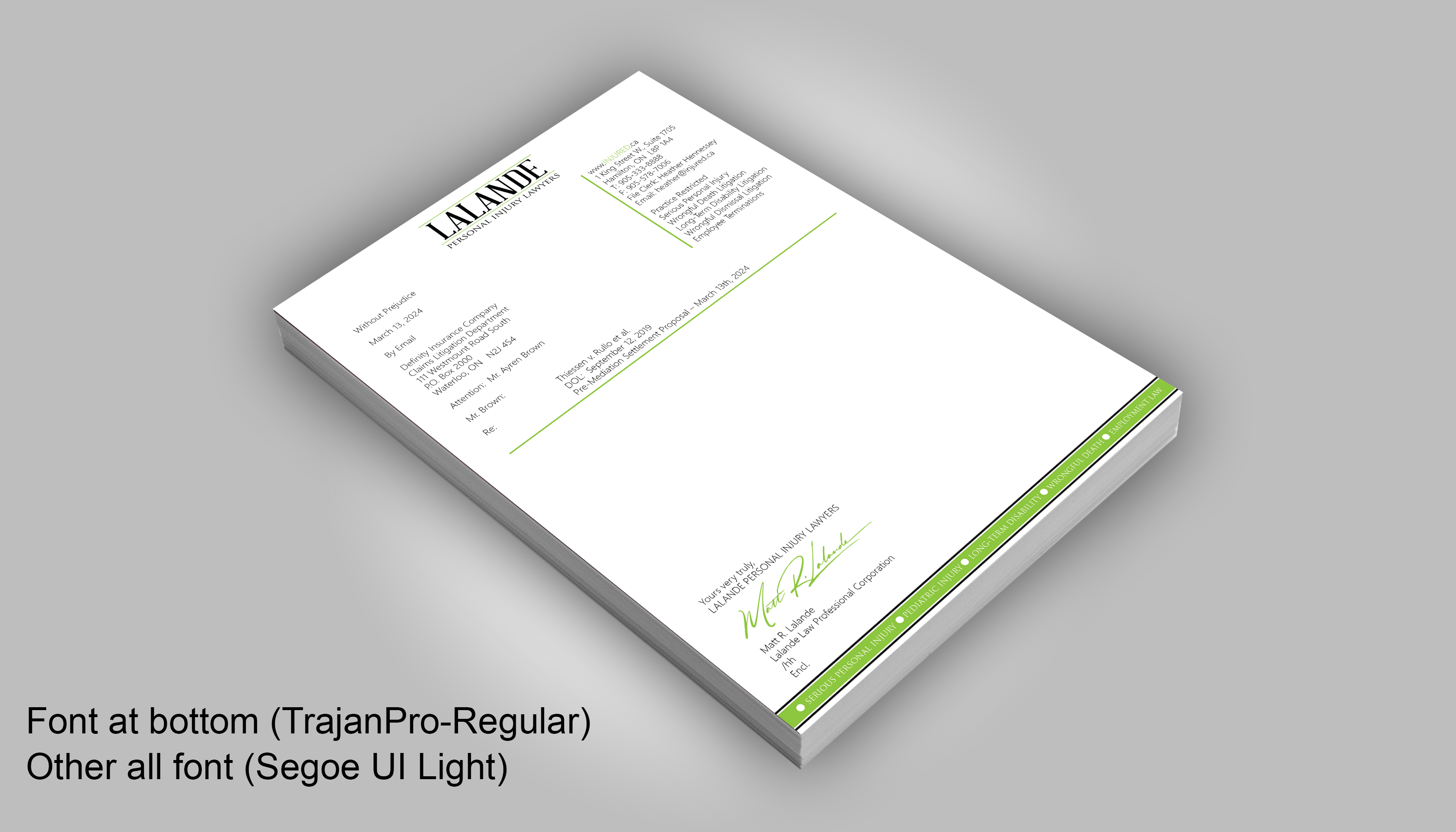 Stationery Design by DesignerShahadat for Injured.ca  | Design #32710170