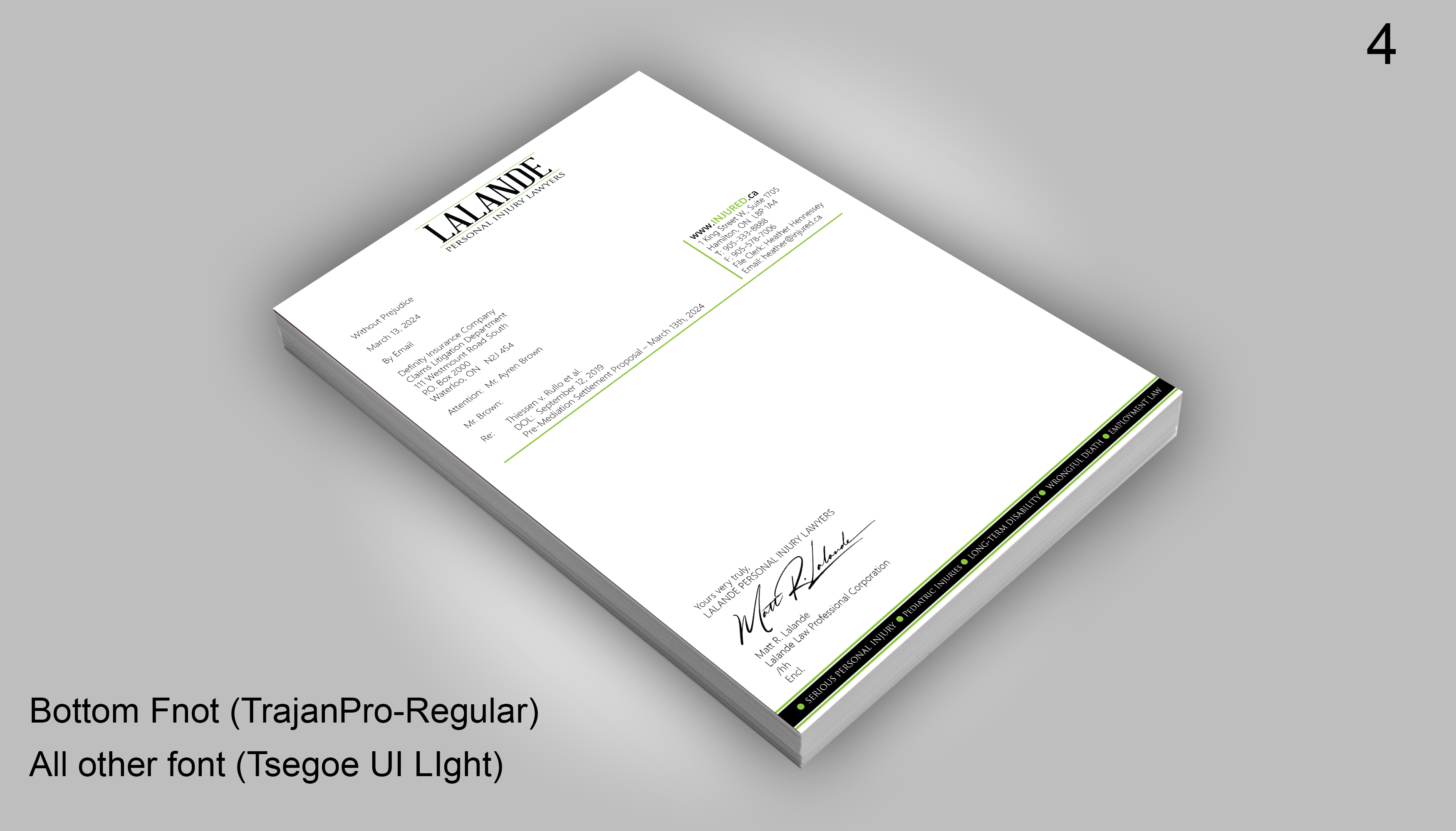 Stationery Design by DesignerShahadat for Injured.ca  | Design #32711032