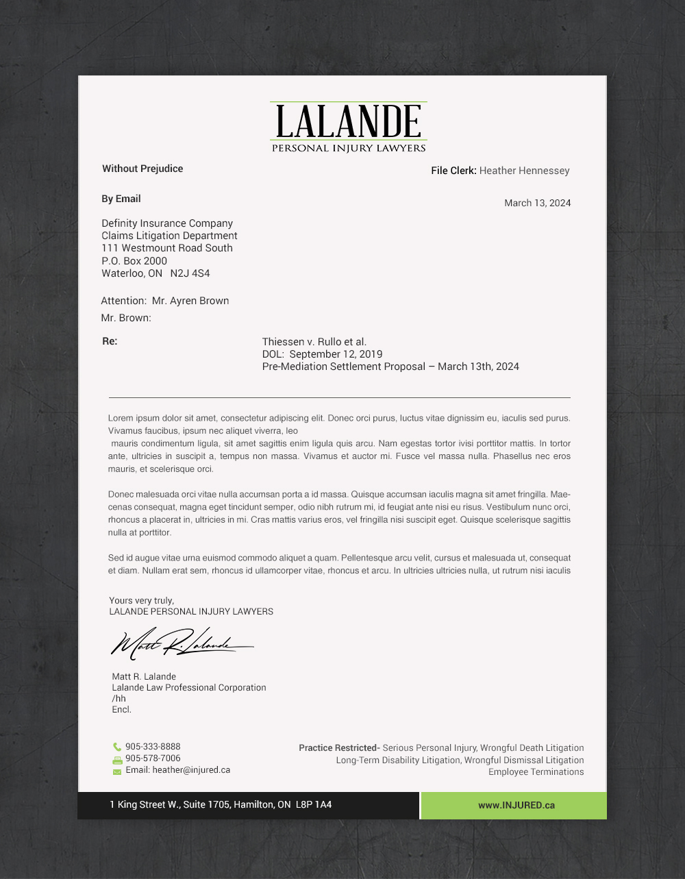 Stationery Design by chandrayaan.creative for Injured.ca  | Design #32560609