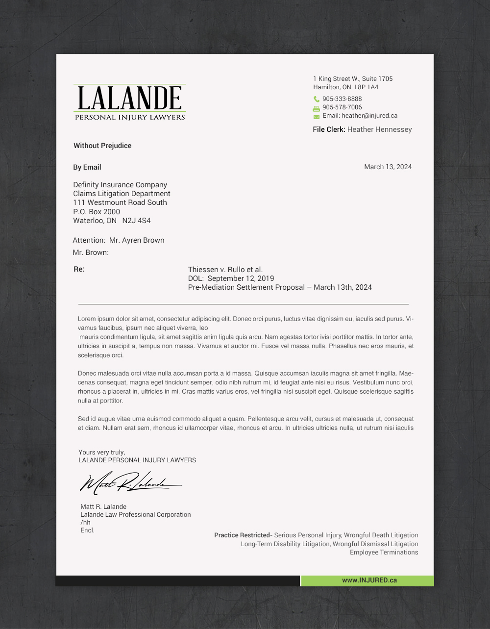 Stationery Design by chandrayaan.creative for Injured.ca  | Design #32560610