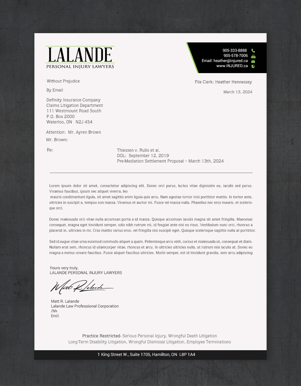 Stationery Design by chandrayaan.creative for Injured.ca  | Design #32560612