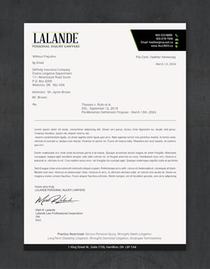Stationery Design by chandrayaan.creative for Injured.ca  | Design: #32560612