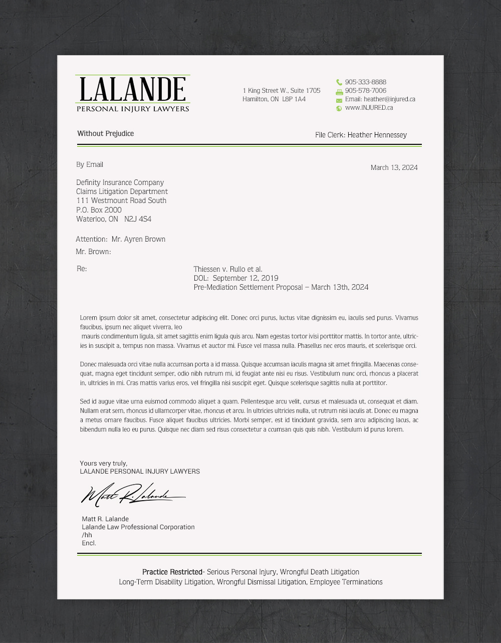 Stationery Design by chandrayaan.creative for Injured.ca  | Design #32560838