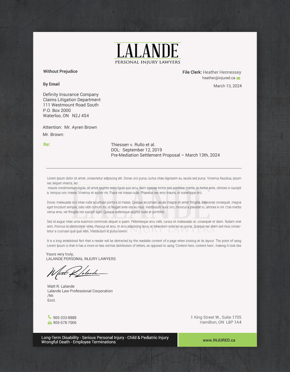 Stationery Design by chandrayaan.creative for Injured.ca  | Design #32606820