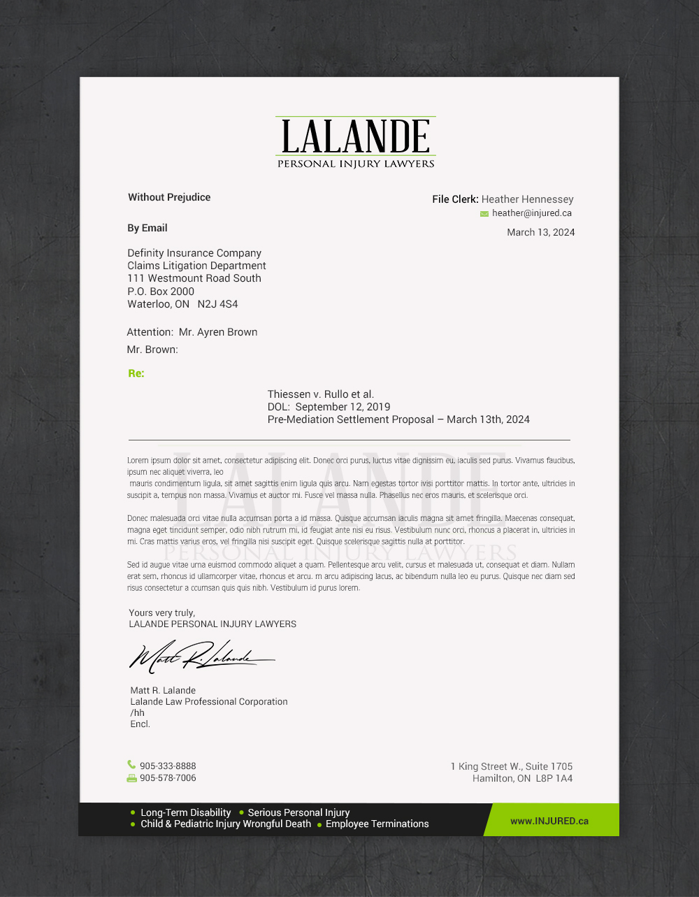 Stationery Design by chandrayaan.creative for Injured.ca  | Design #32609580