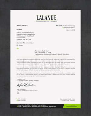 Stationery Design by chandrayaan.creative for Injured.ca  | Design: #32609580