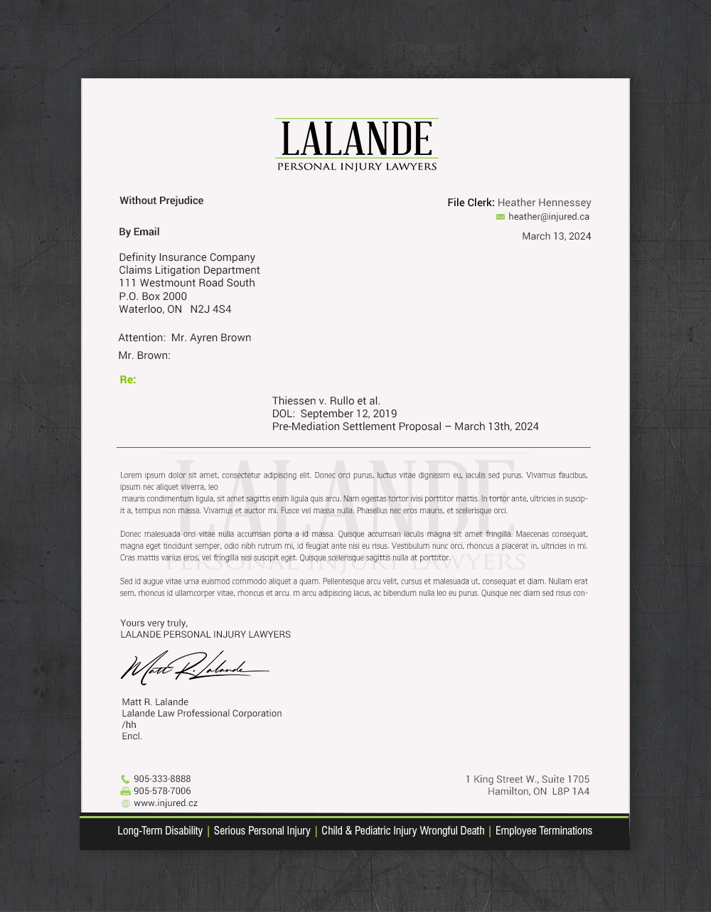 Stationery Design by chandrayaan.creative for Injured.ca  | Design #32609750