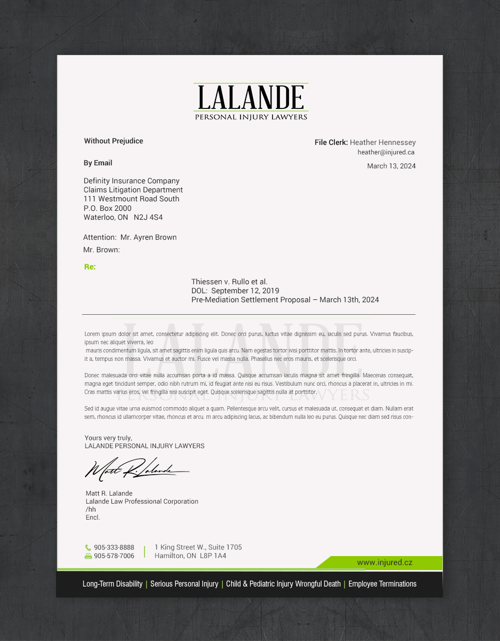 Stationery Design by chandrayaan.creative for Injured.ca  | Design #32609845