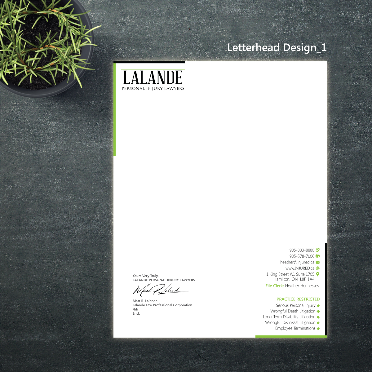 Stationery Design by Magic of Art for Injured.ca  | Design #32690762