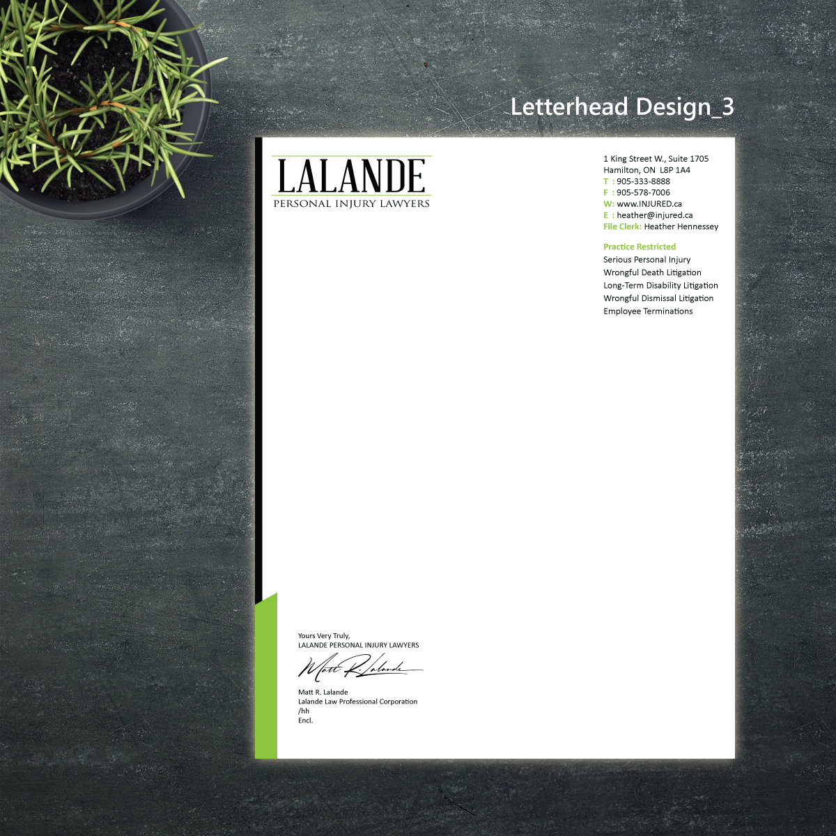 Stationery Design by Magic of Art for Injured.ca  | Design #32690764