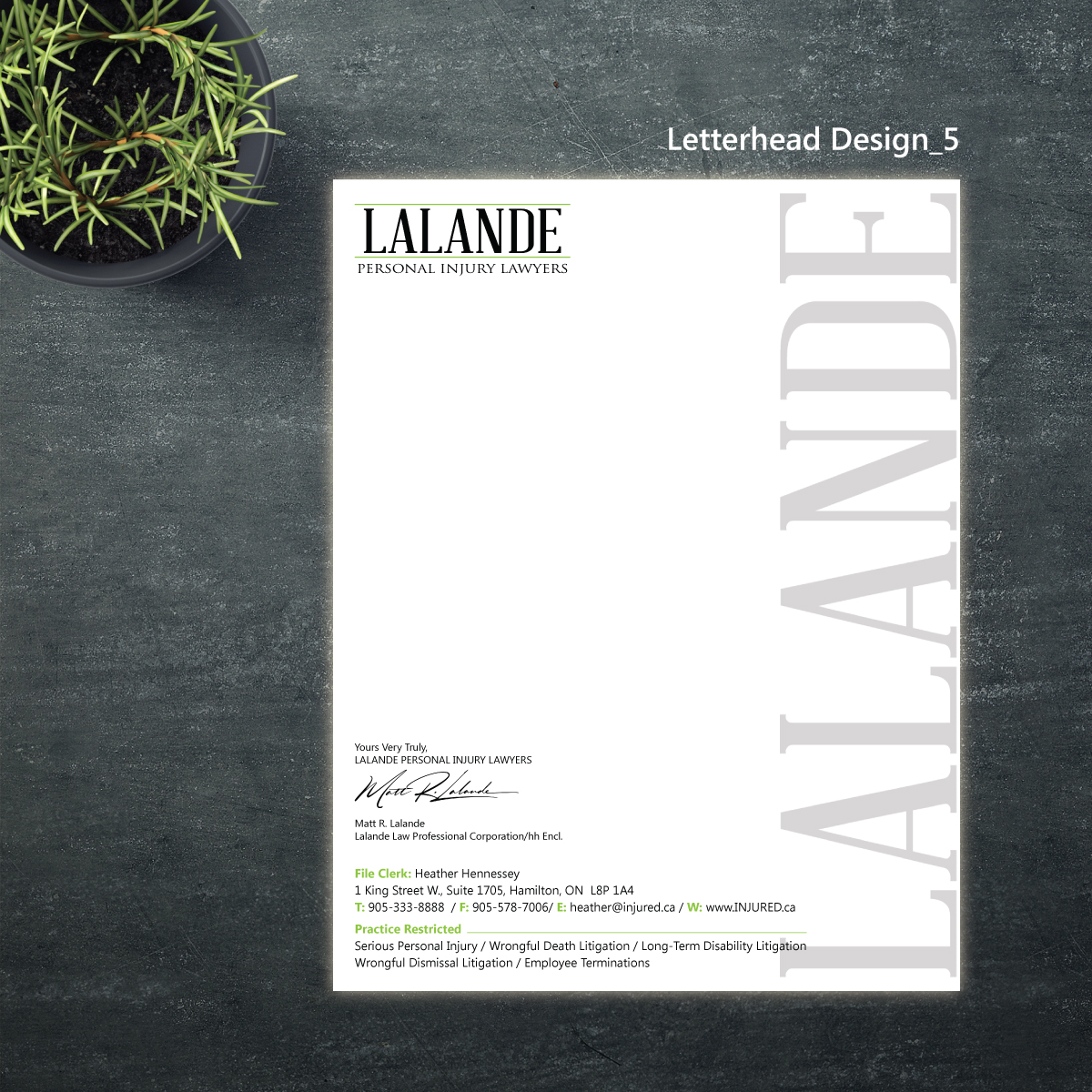 Stationery Design by Magic of Art for Injured.ca  | Design #32690766