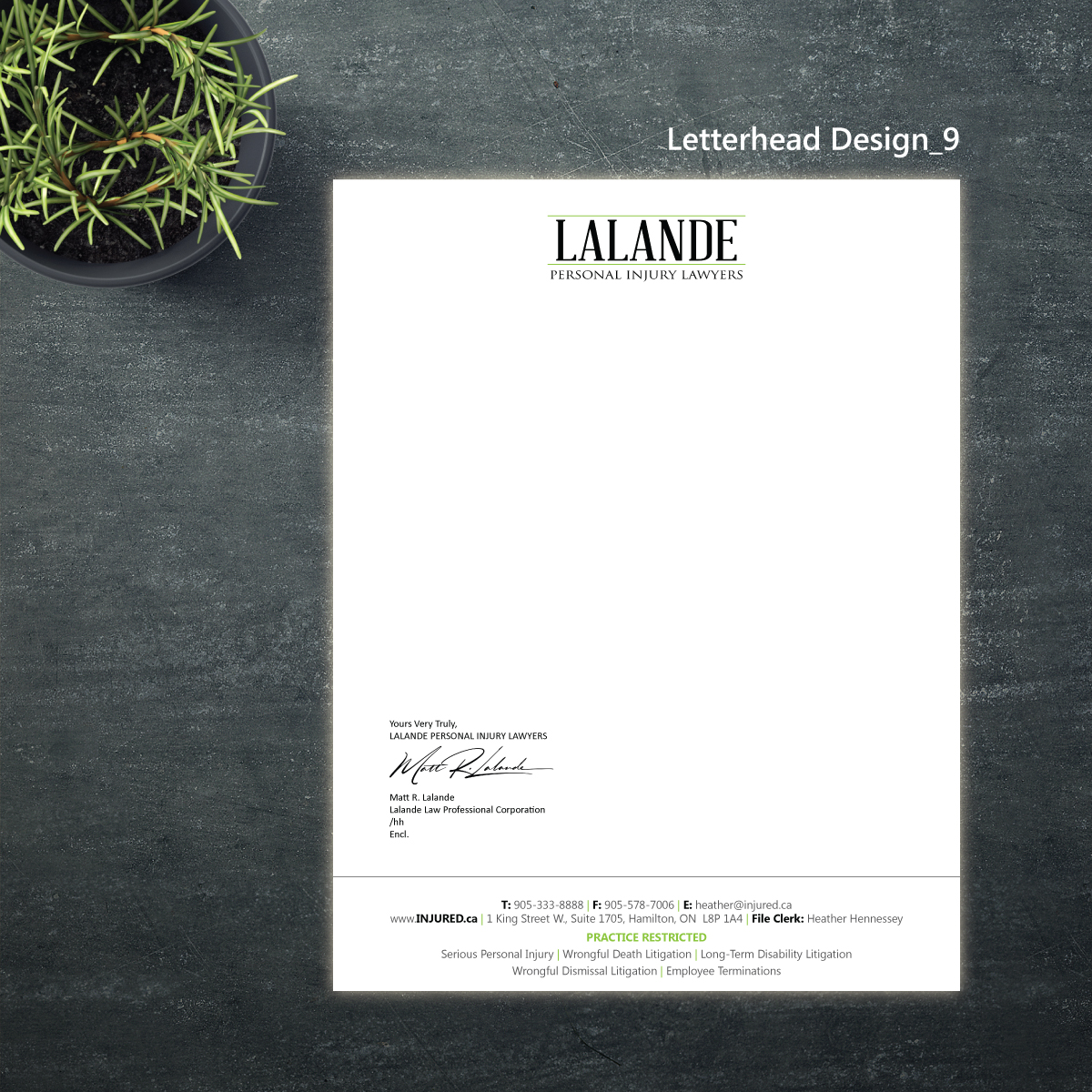 Stationery Design by Magic of Art for Injured.ca  | Design #32700894