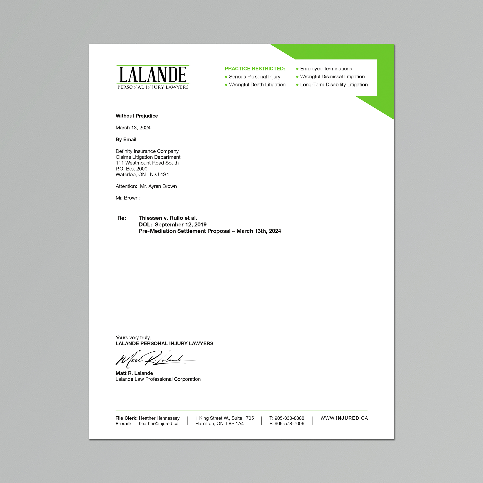 Stationery Design by logodentity for Injured.ca  | Design #32566252