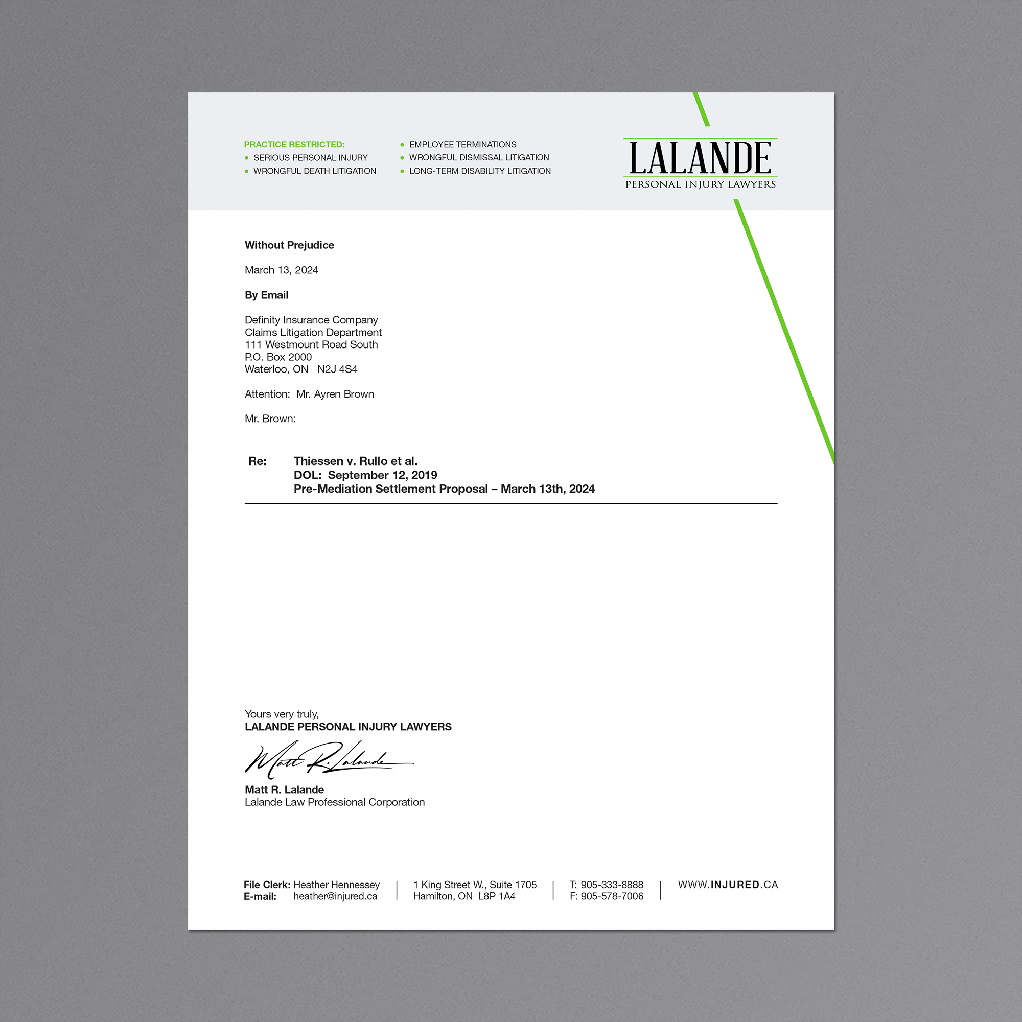 Stationery Design by logodentity for Injured.ca  | Design #32566621