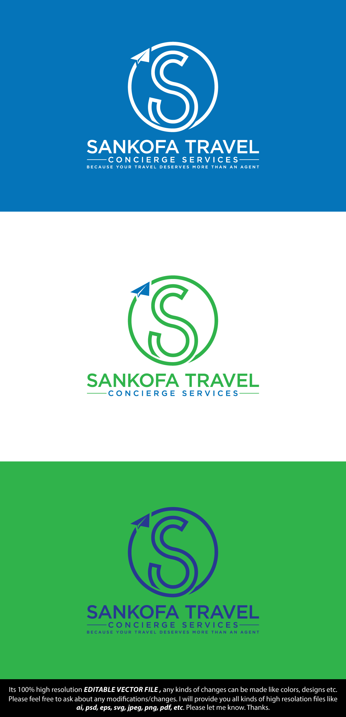 Logo Design by FireflyArt for Sankofa Travel Network, Inc. | Design #32569528