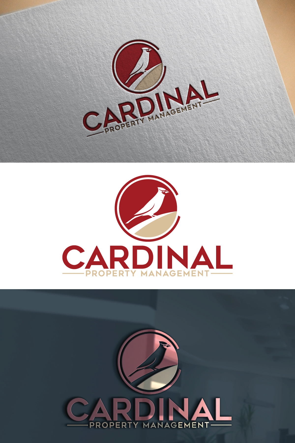 Elegant, Feminine, Real Estate Logo Design for Cardinal Property