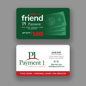 Business Card Design by Andrés Sebastián for Payment 1 Financial | Design: #32858702