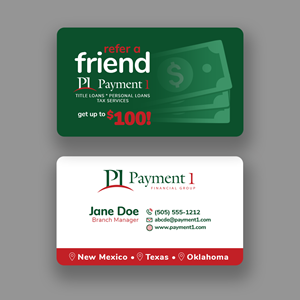 Business Card Design by Andrés Sebastián for Payment 1 Financial | Design: #32858801