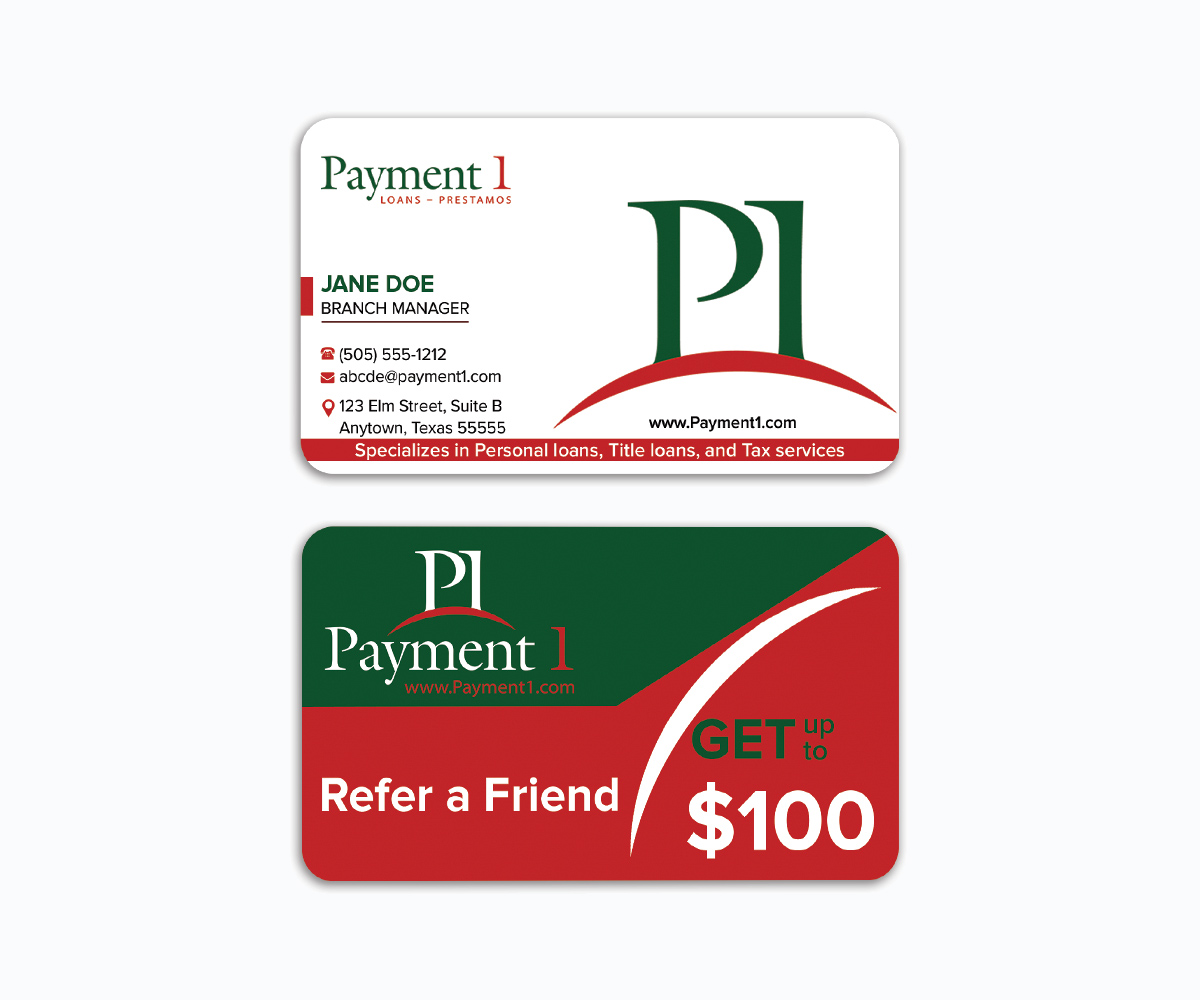 Visitenkarten-Design von prodiproy für Payment 1 Financial | Design #33007444