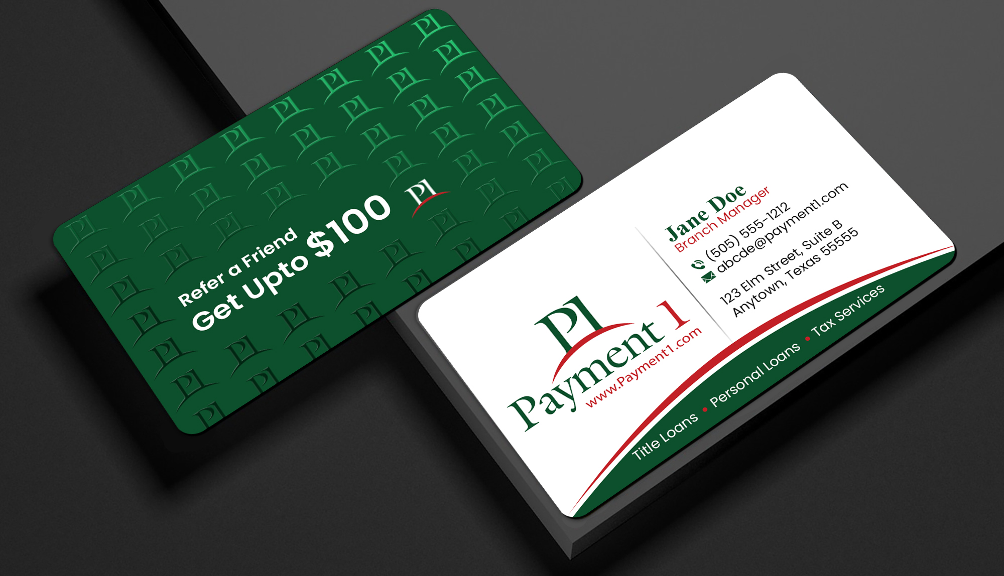 Diseño de Tarjeta de Presentación por Creations Box 2015 para Payment 1 Financial | Diseño #32596218