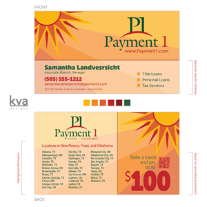 Diseño de Tarjeta de Presentación por KVA Designs para Payment 1 Financial | Diseño: #33053358