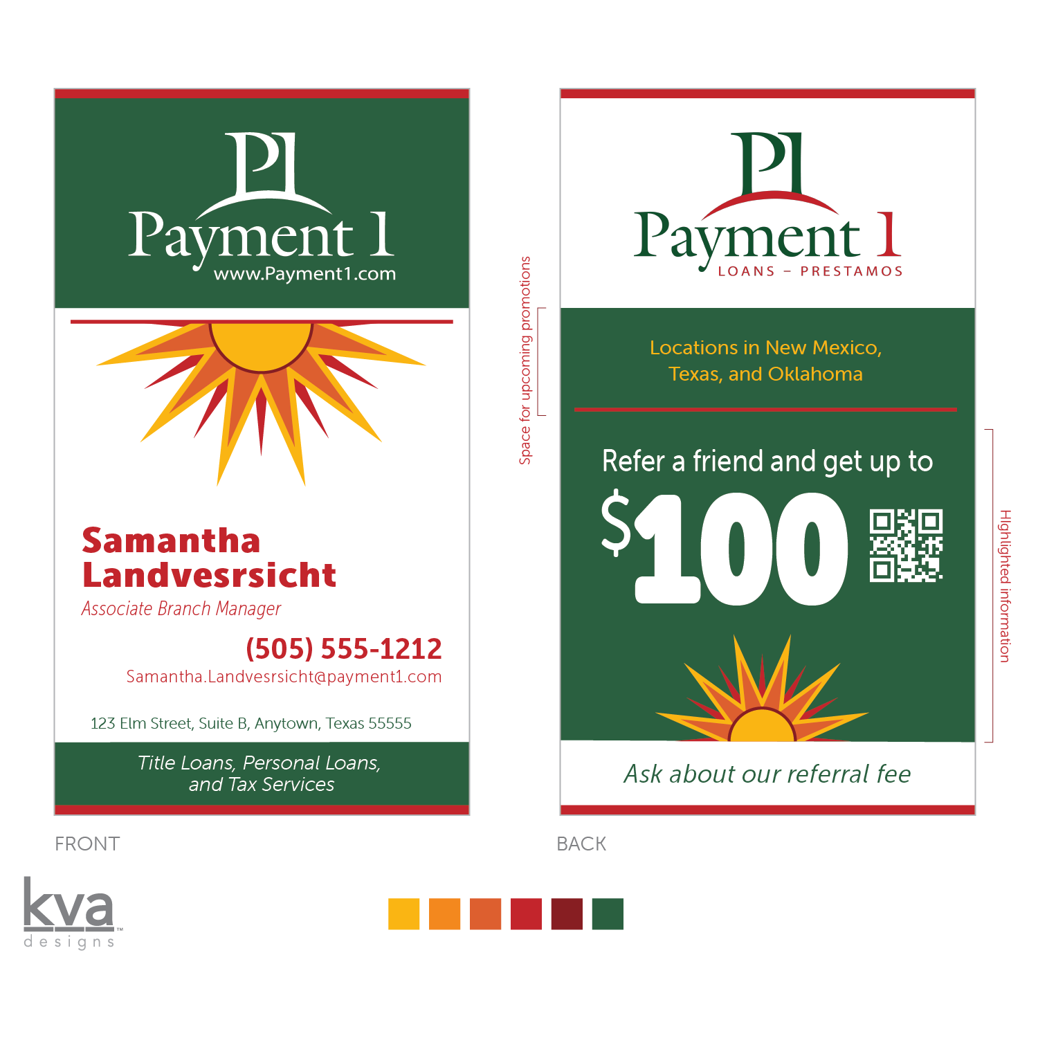 Diseño de Tarjeta de Presentación por KVA Designs para Payment 1 Financial | Diseño #33053377