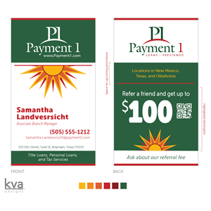 Diseño de Tarjeta de Presentación por KVA Designs para Payment 1 Financial | Diseño: #33053377