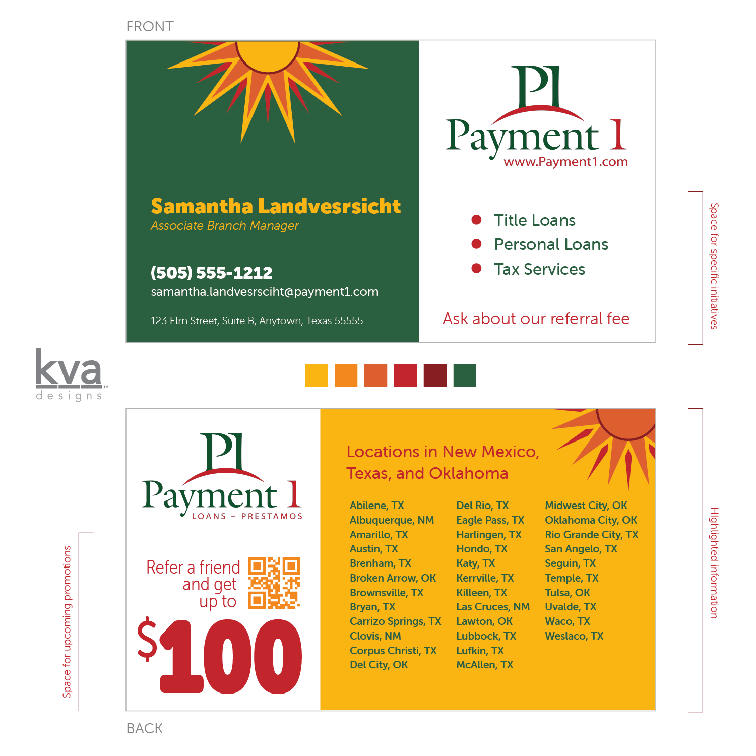 Diseño de Tarjeta de Presentación por KVA Designs para Payment 1 Financial | Diseño #33053384