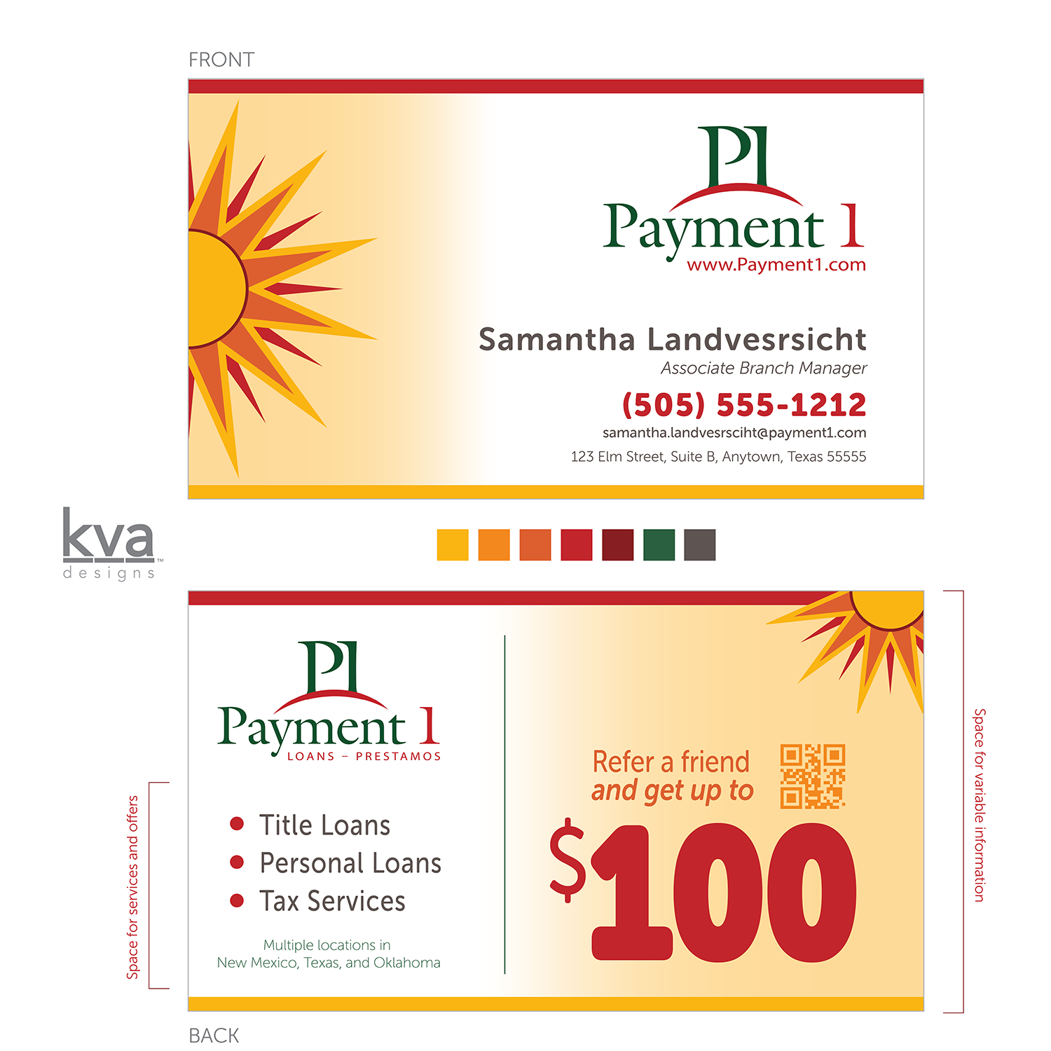 Business Card Design by KVA Designs for Payment 1 Financial | Design #33053393