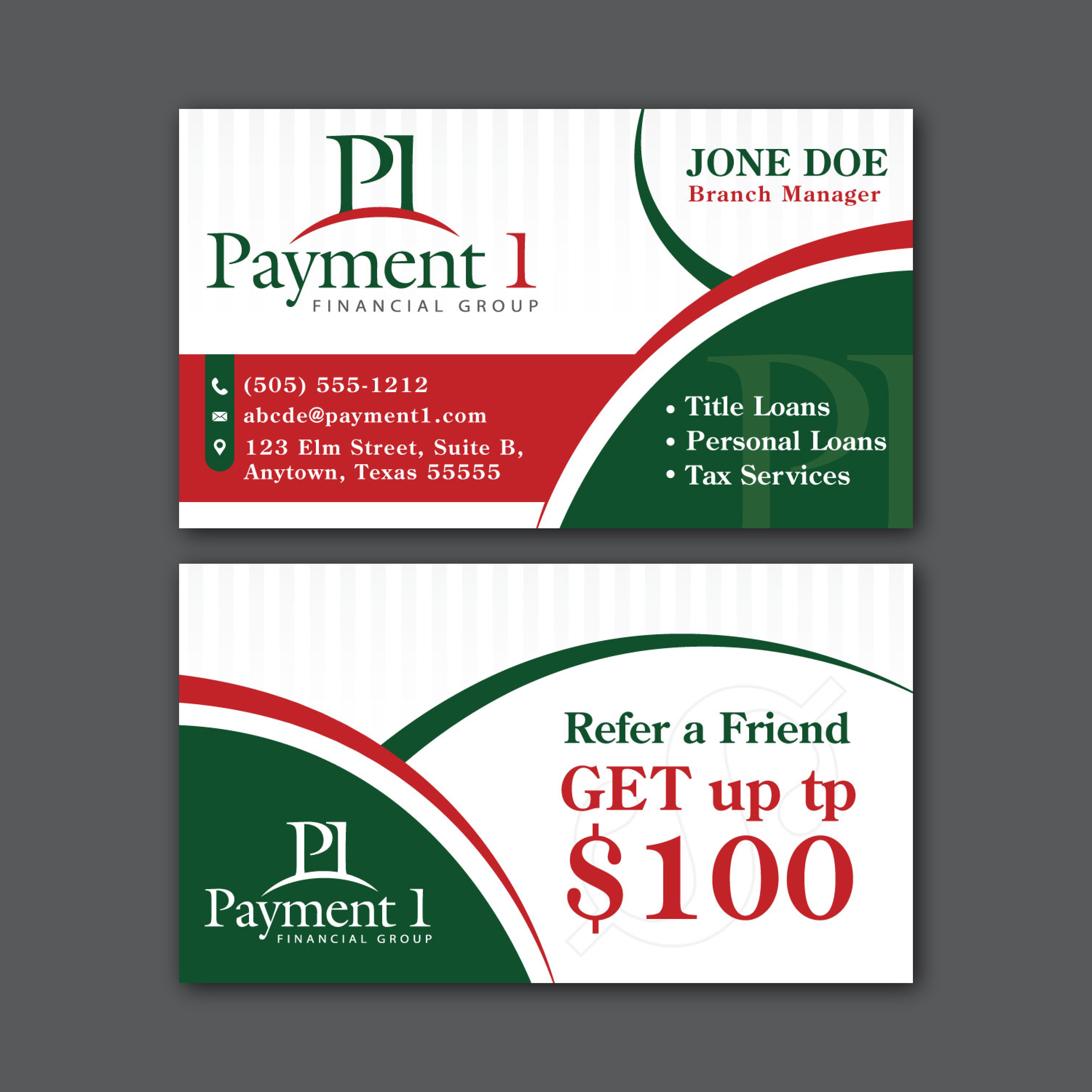 Business Card Design by Impressive Designs for Payment 1 Financial | Design #32997474