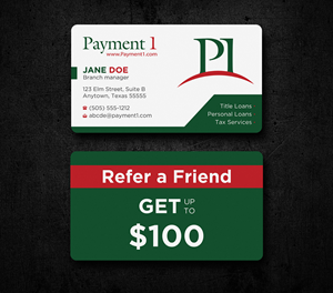 Business Card Design by Uttom 2 for Payment 1 Financial | Design: #32592899