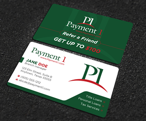Business Card Design by Uttom 2 for Payment 1 Financial | Design: #32608285