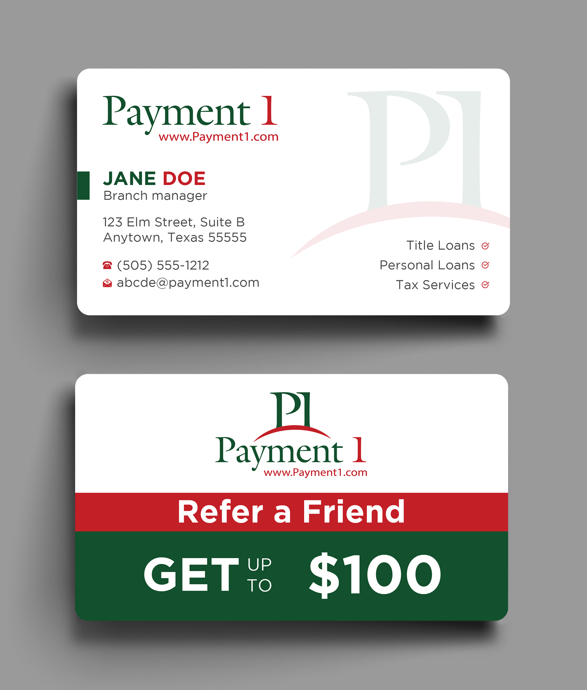 Diseño de Tarjeta de Presentación por Uttom 2 para Payment 1 Financial | Diseño #32608297