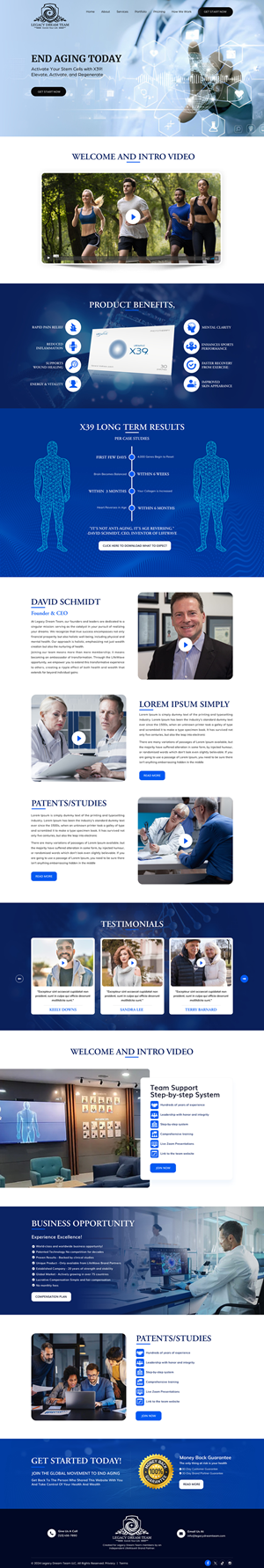 Legacy Dream Team X39 Landing Page