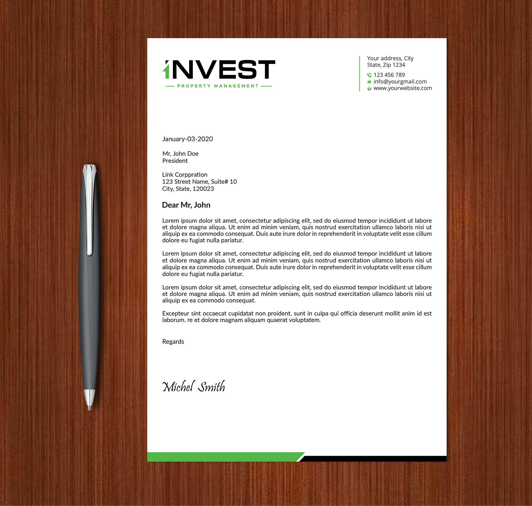 Letterhead Design by Expert Bappy for this project | Design #32626659