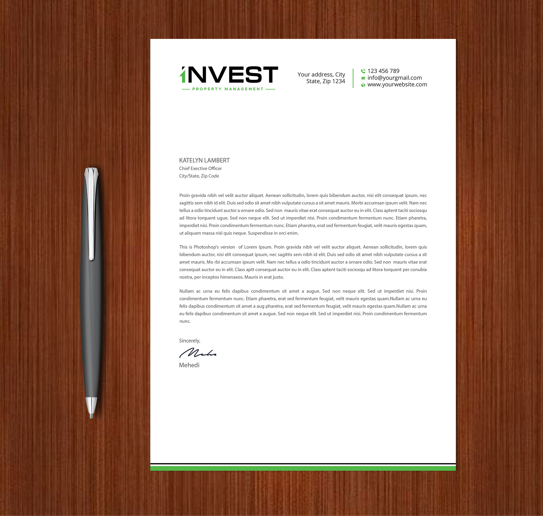 Letterhead Design by Expert Bappy for this project | Design #32626845