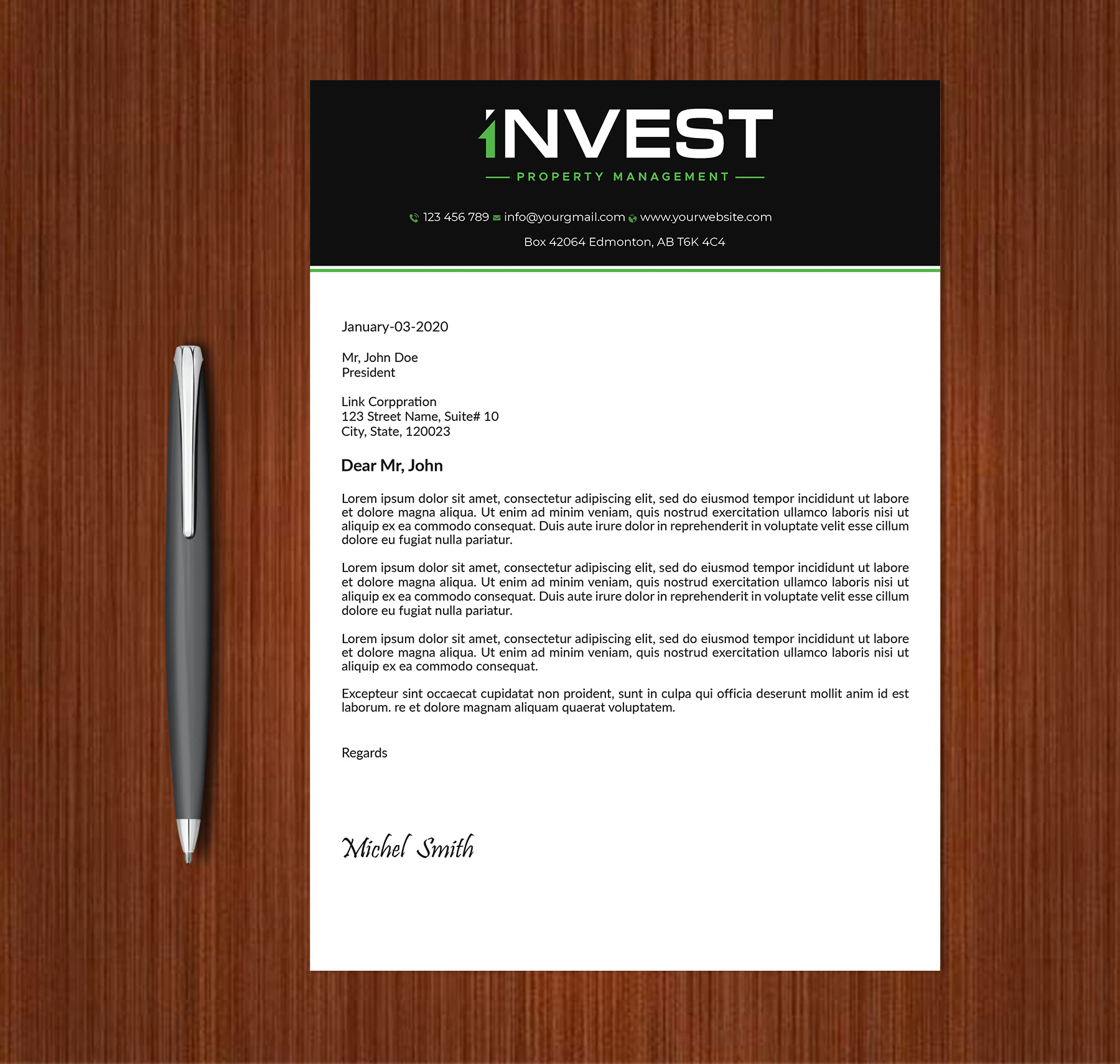 Letterhead Design by Expert Bappy for this project | Design #32628631