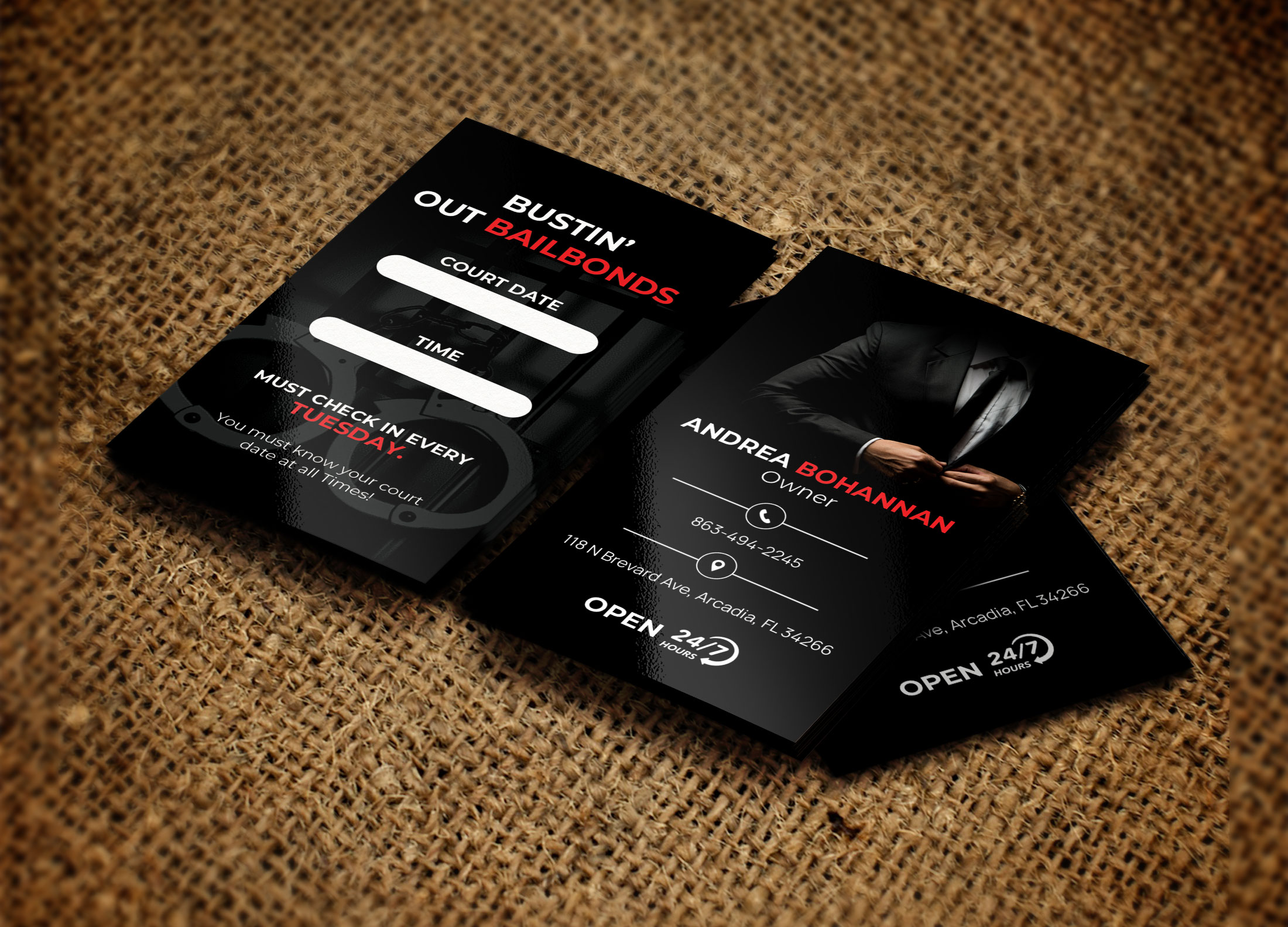Design de Carte de Visite par Design_Duo pour Bustin’ Out Bailbonds  | Design #32644727