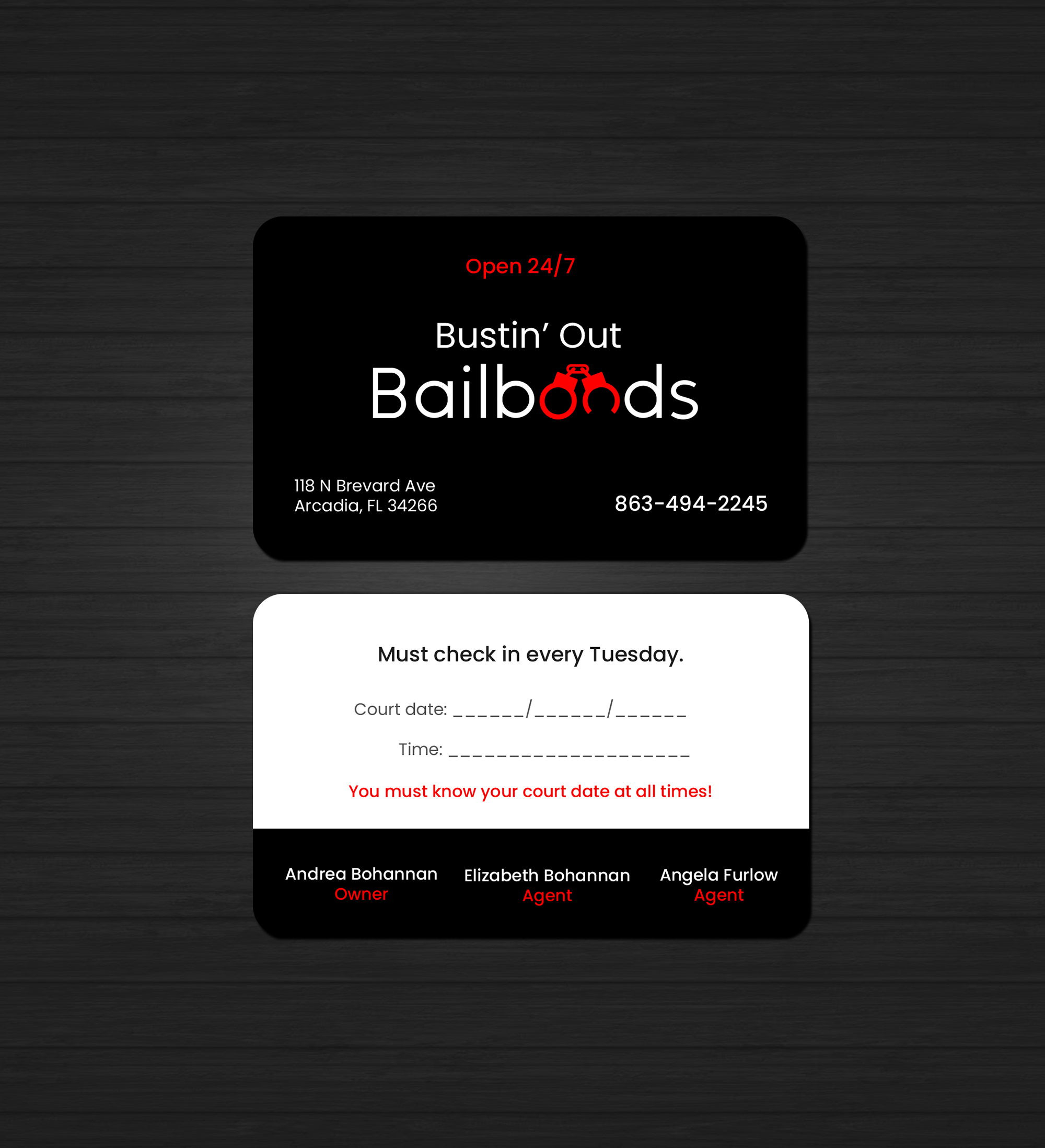 Diseño de Tarjeta de Presentación por Creations Box 2015 para Bustin’ Out Bailbonds  | Diseño #32644940
