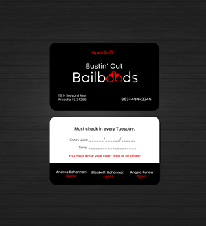 Business Card Design by Creations Box 2015 for Bustin’ Out Bailbonds  | Design #32644940
