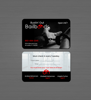 Design de Carte de Visite par Creations Box 2015 pour Bustin’ Out Bailbonds  | Design : #32644972