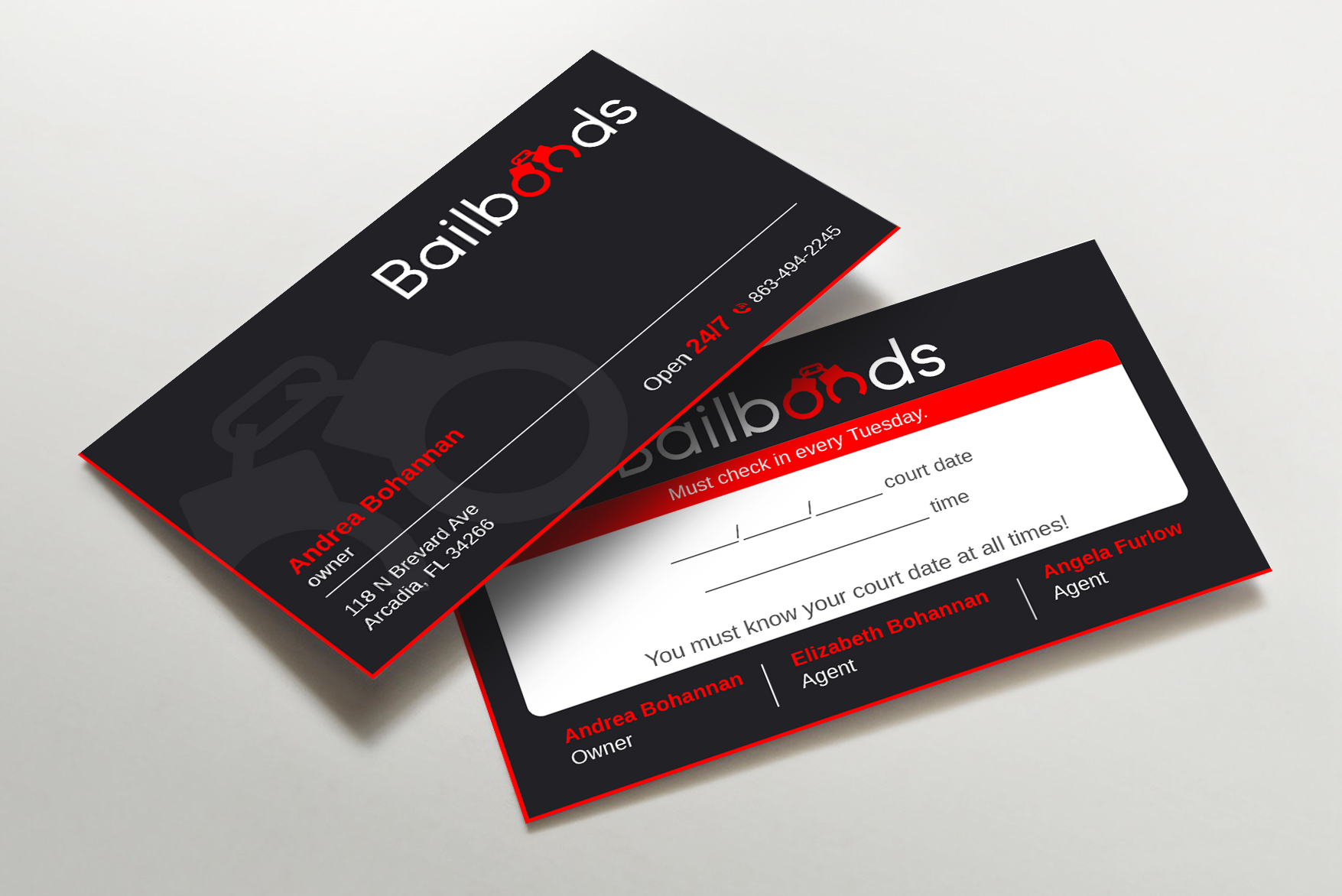 Business Card Design by LAXMI DESIGNHUB for Bustin’ Out Bailbonds  | Design #32650663