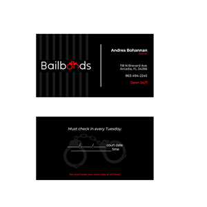 Business Card Design by agustian spades for Bustin’ Out Bailbonds  | Design: #32644900