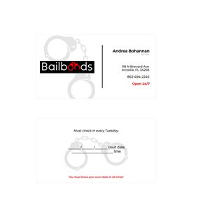 Business Card Design by agustian spades for Bustin’ Out Bailbonds  | Design: #32644902