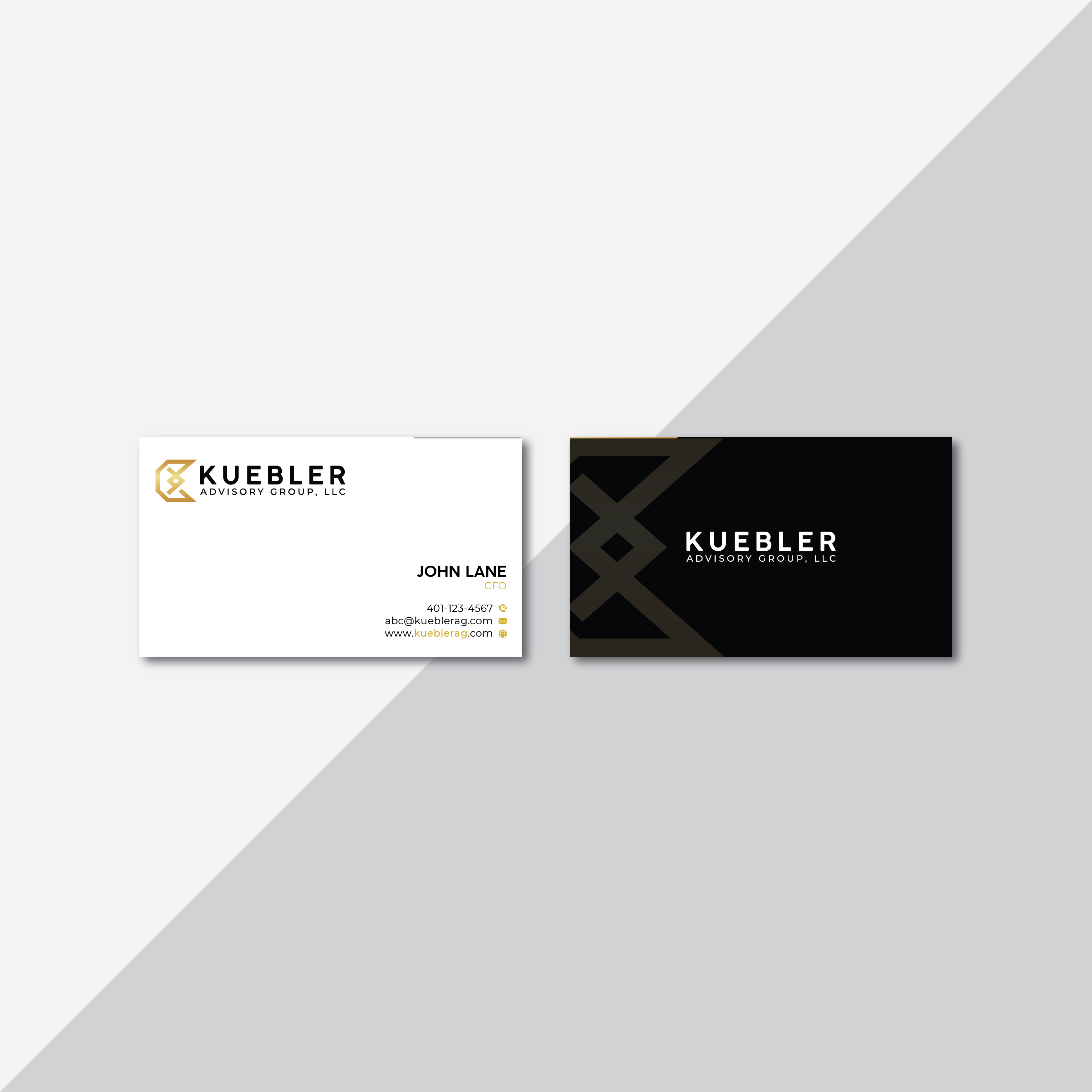 Design de Carte de Visite par Verified artistry pour Kuebler Advisory Group, LLC | Design #32693857