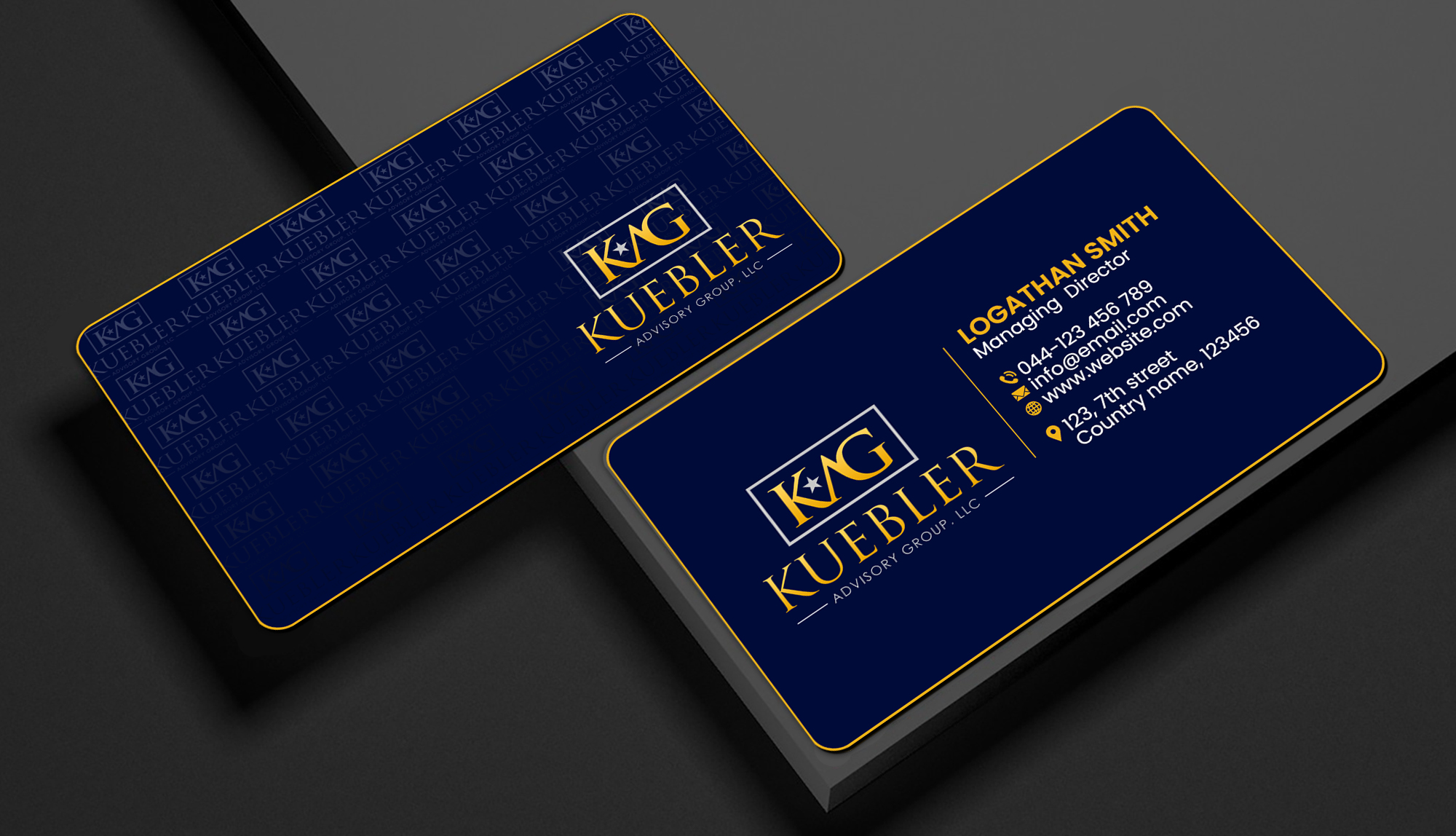 Business Card Design by Creations Box 2015 for Kuebler Advisory Group, LLC | Design #32674750